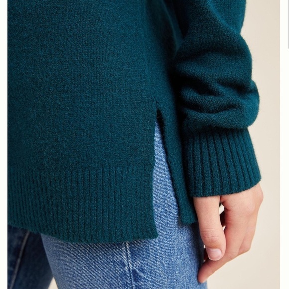 By Anthropologie Welford Tunic Sweater XS Dark Turquoise - Picture 4 of 10